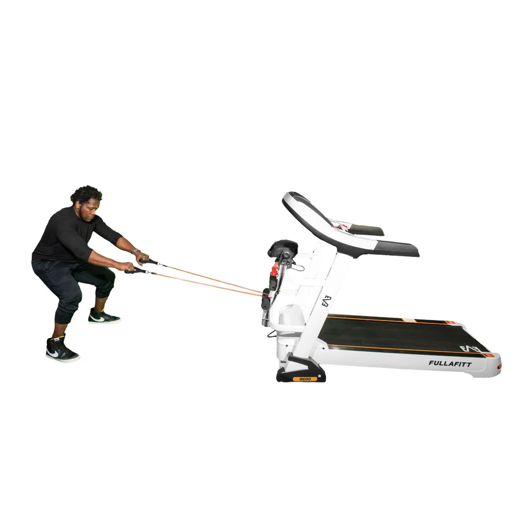 World Best Folding Treadmill by FULLAFITT, 4.5HP, Massage Belt, Wide LED Monitor, Bluetooth, Speakers, Preset Programs, Pulse Grip, Pressure Free Running Board