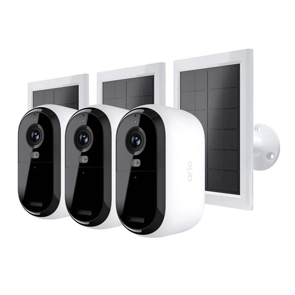 Arlo Essential Outdoor 2K Camera (2nd Generation) 3 Pack with 3 Solar Panels