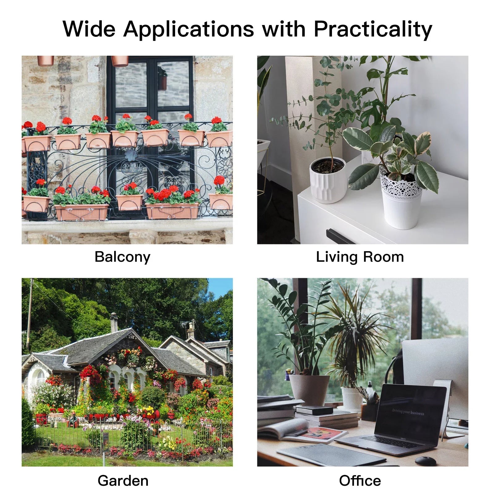 Arealer Automatic Watering System Smart Watering Device Dual Pump System WiFi/ Voice/ Manual Control Programmable Watering Time Built-in Battery Solar Panel/ USB Charging Fitting with Home for