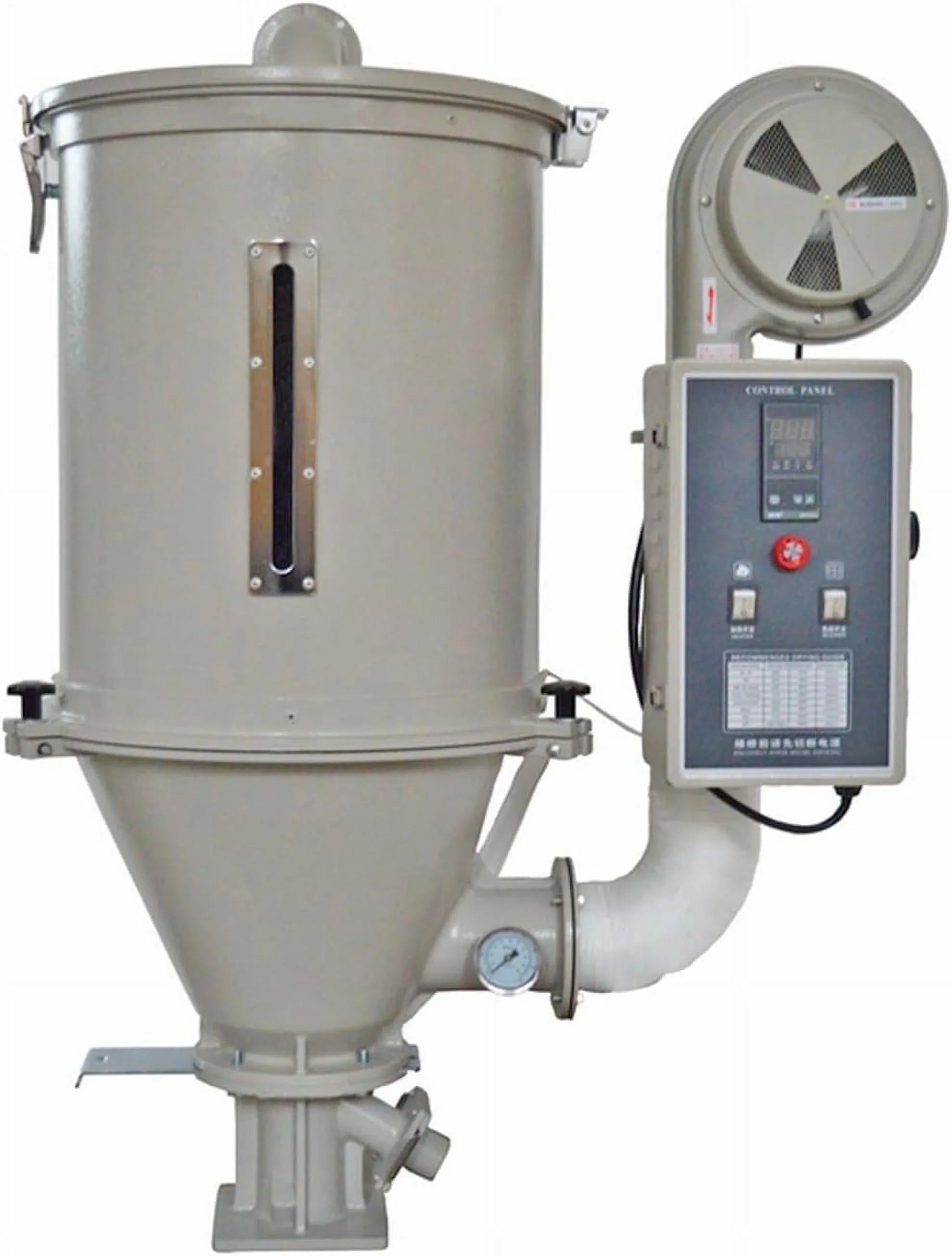 EQCOTWEA Plastic Dryer Plastic Dehumidifier Hopper Type 55lbs Capacity for PP PE ABS PVC 220V 25KG