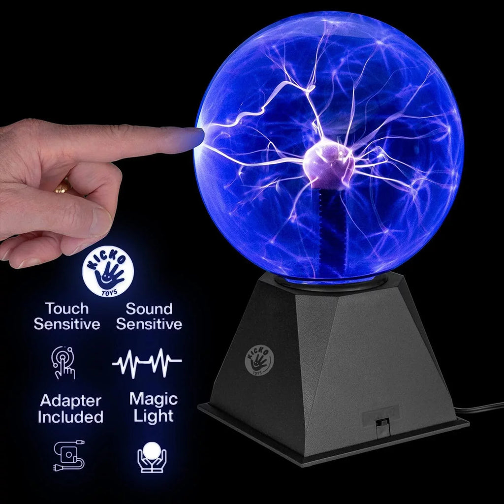 Kicko Blue Plasma Ball - 7 inch - Nebula, Thunder Lightning
