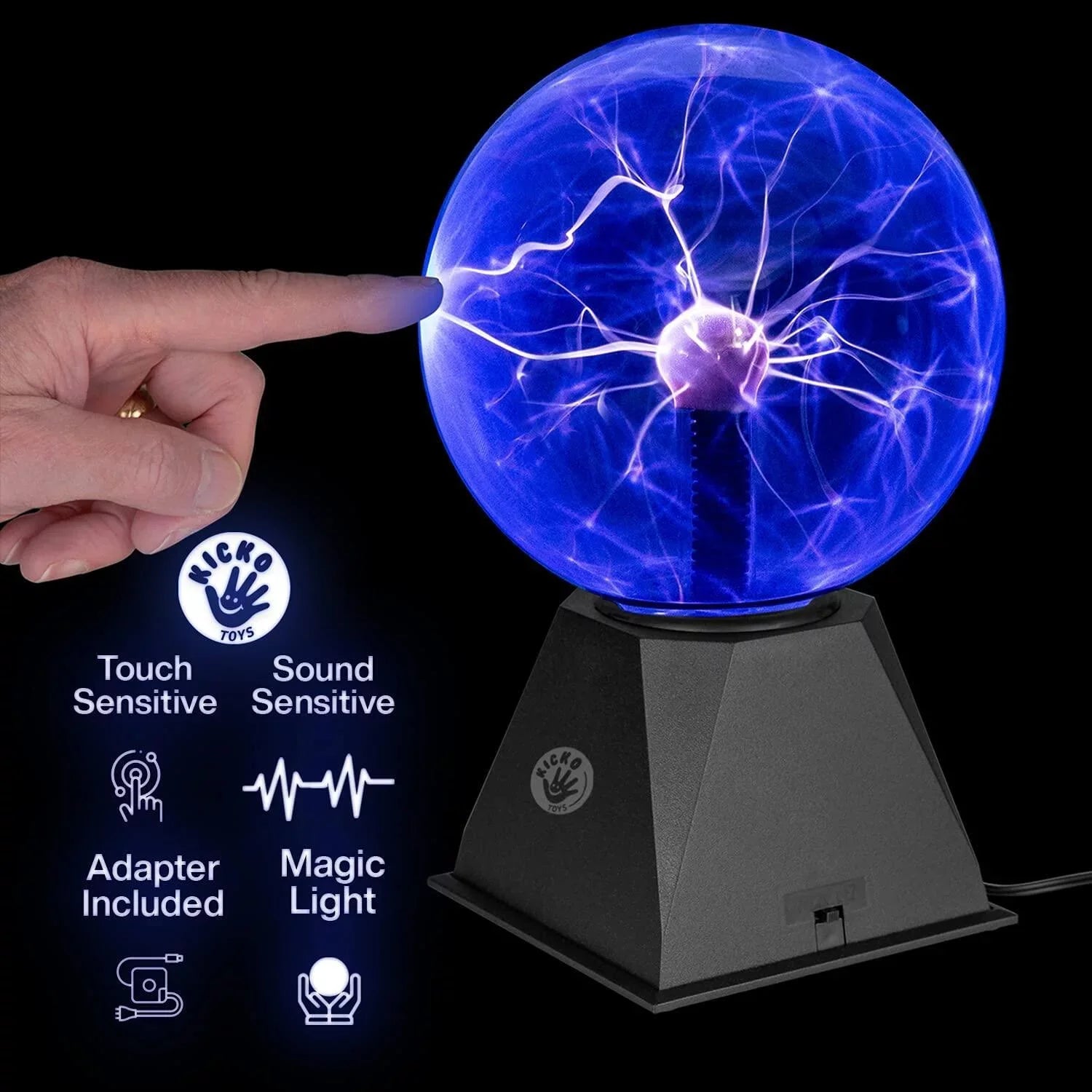 Kicko Blue Plasma Ball - 7 inch - Nebula, Thunder Lightning