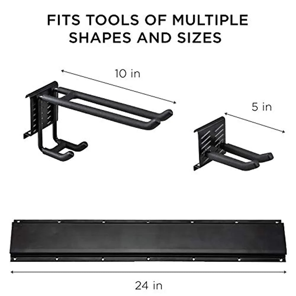 RaxGo Garage Tool Storage Rack, 8 Piece Wall Mounted Garage Organizer