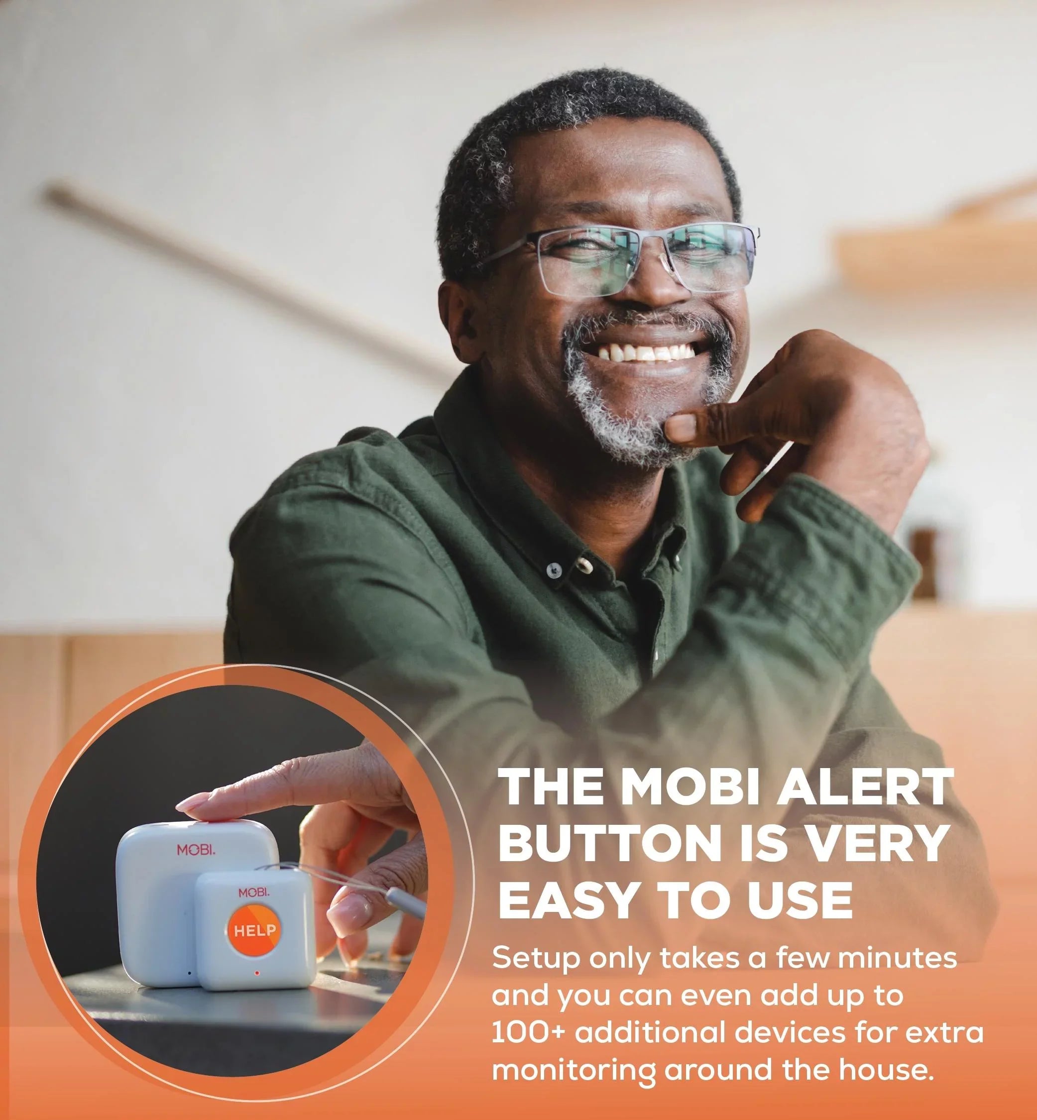 MOBI Connect Premium Whole Home Wireless Safety Kit Comes With 2 SOS Emergency Life Alert Buttons, 1 Smart Hub, 2 Door/Window Sensor, 1 HDX Camera – Fitting With iOS and Android