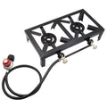 Anself Propane Gas Double Cast Iron Stove for Patio Camping BBQ Cooking (Standard), Resilient and Reliable Furnace for Cooking Needs