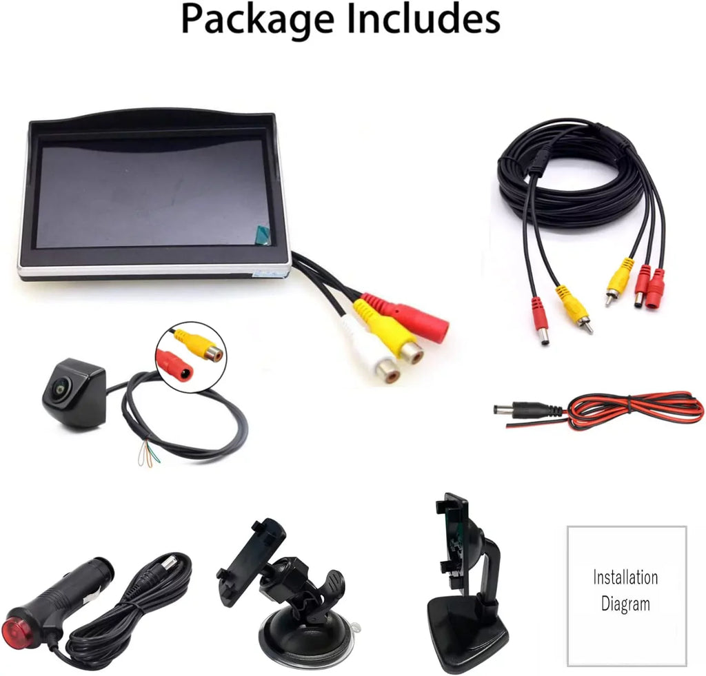 Bileeko Wireless Backup Camera with 5 Inch HD 1080P Rear View Monitor Kit for Car Pickups Camper Small RV Van
