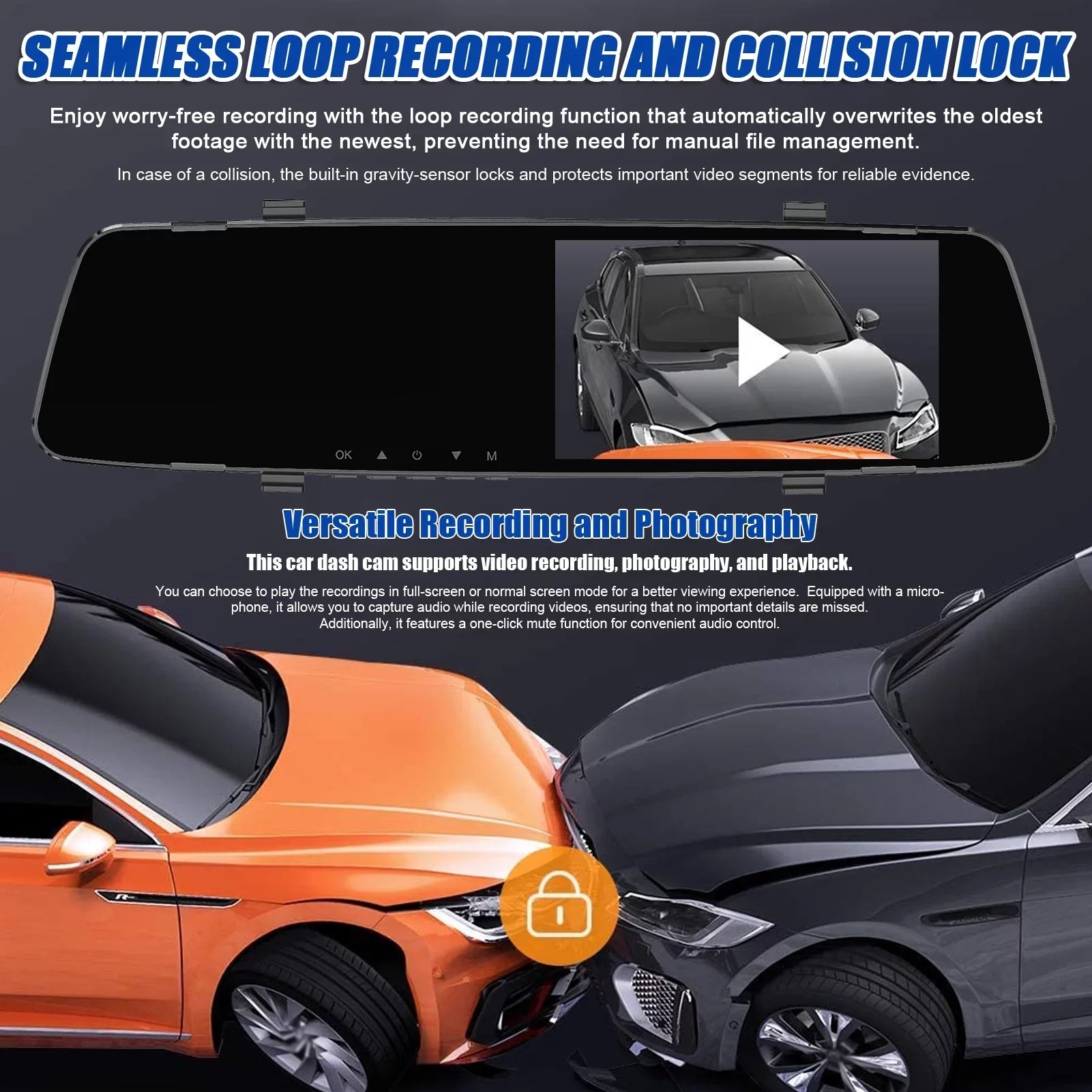 Dazzduo Dash Camera,Camera 4.3 Inch 1080P DVR Dash 4 Reverse Radars Rear Dual Camera Radars Rear Dual Reverse Radars Rear 4.3 Inch Screen Inch Screen Support Dash Camera Reco Dash Cam Rear
