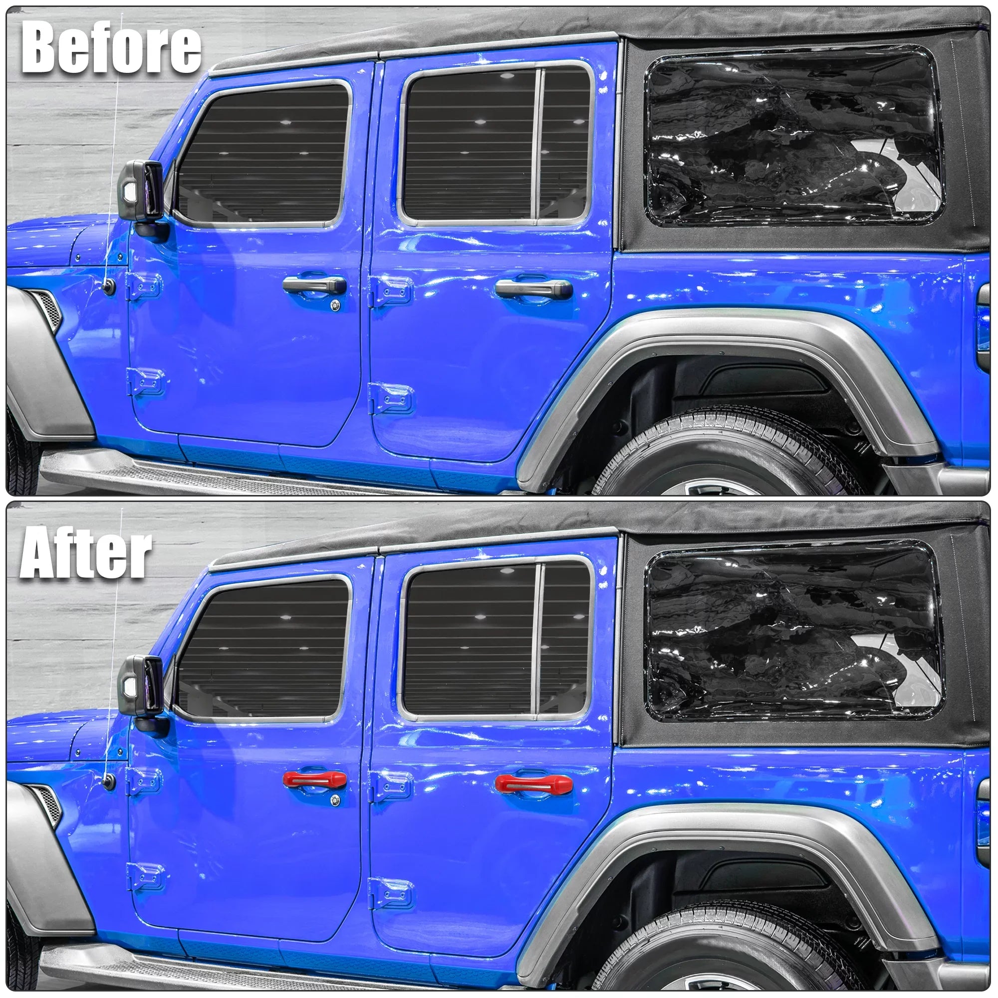 Red Door Handle Trim Wrap Kit and Tailgate Handle Coating for Jeep Wrangler JL JLU 2 & 4 Doors 2018-2021