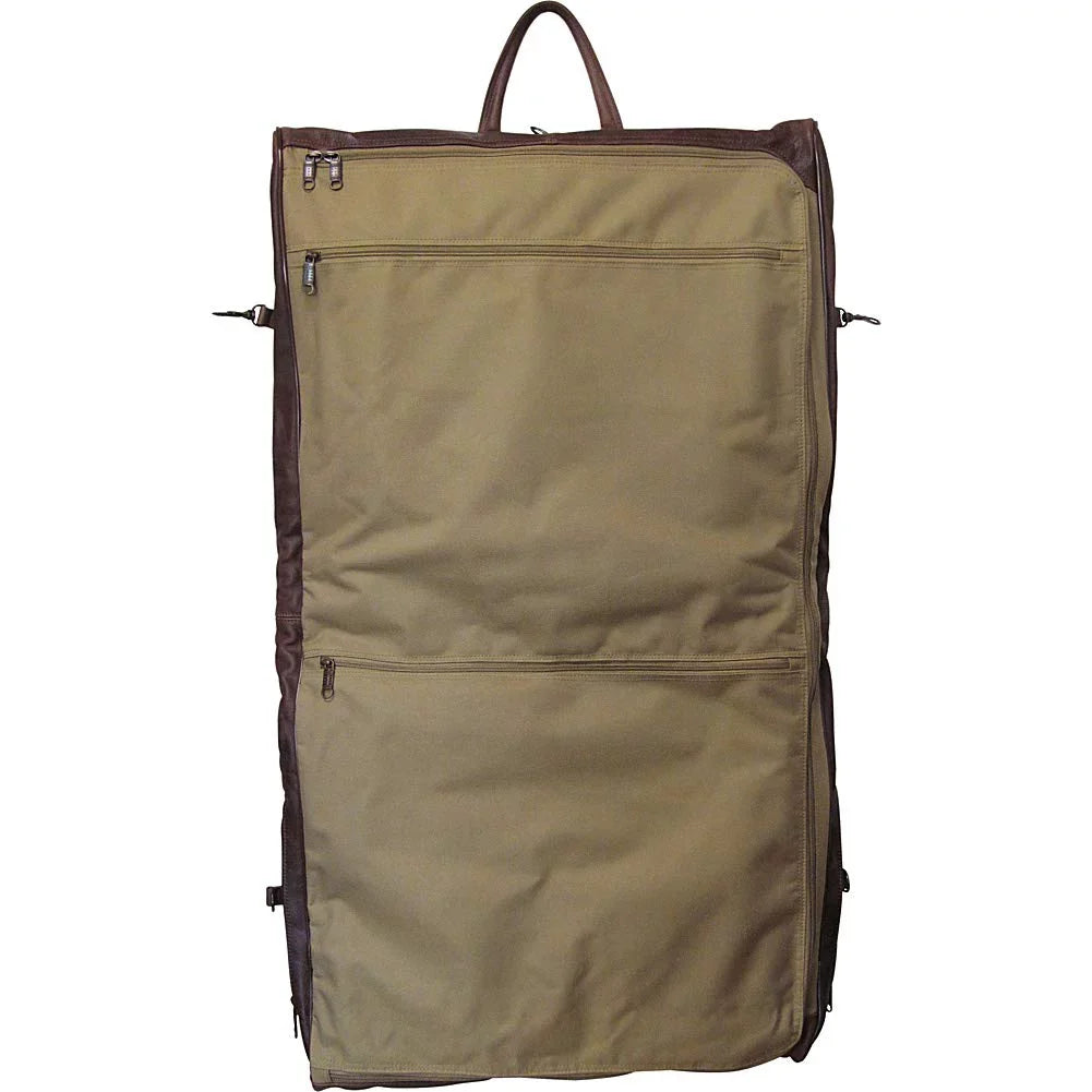 Amerileather Leather Three-suit Garment Bag-Color:Dark Brown