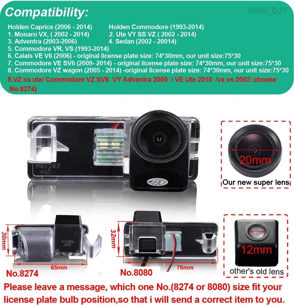 HDMEU Car Rear View Reversing Backup Camera for Holden Caprice Holden Commodore MonaroVX Ute VY SS VZ