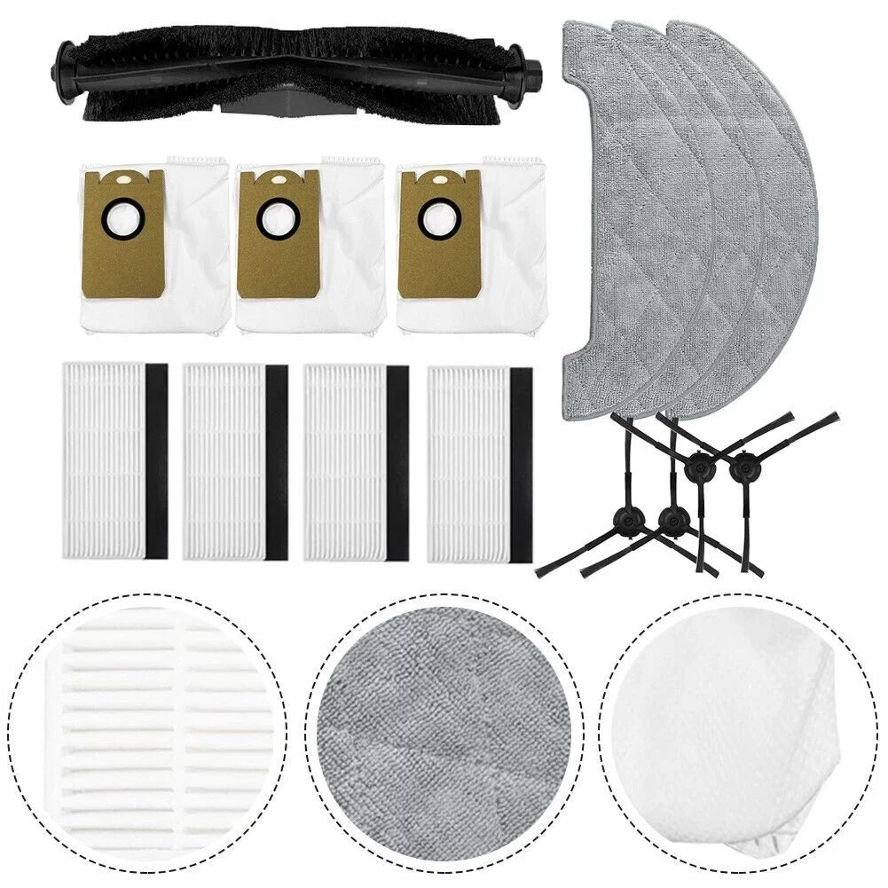 For AIRROBO T10+Robot Vacuum Cleaner Mop Pads Dust Bags Brush Caliber Parts