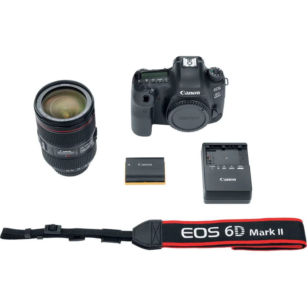 Canon EOS 6D Mark II Camera with 24-105mm f/4L II Lens (1897C009) + 64GB + More