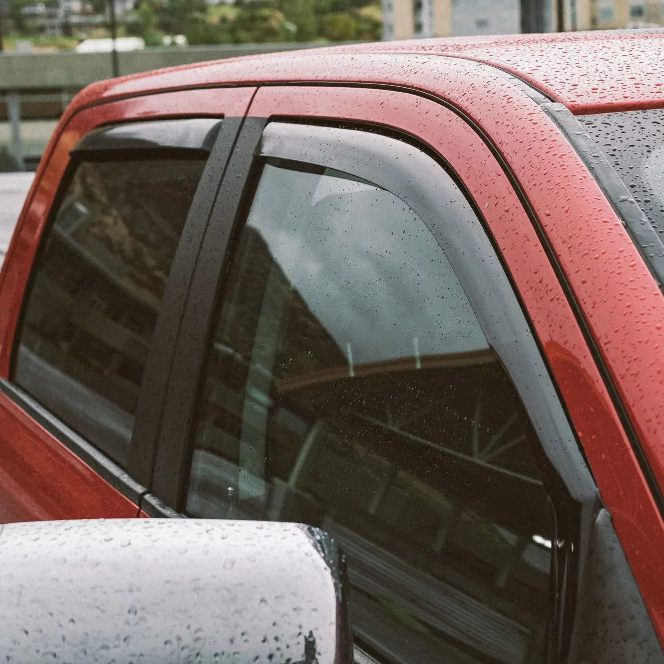 Voron Glass in-Channel Extra Long-lasting Rain Guards for Trucks Dodge RAM 2500 3500 2019-2024 Crew Cab, Window Deflectors, Vent Window Visors, 4 Pieces - 220010v