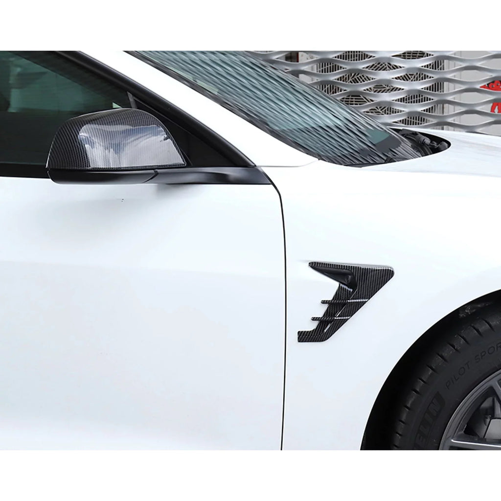 Xotic Tech Side Marker View Camera Indicator Turn Signal Coating Trim, Carbon Fiber Pattern, Fitting with Tesla Model 3 Model Y 2021+