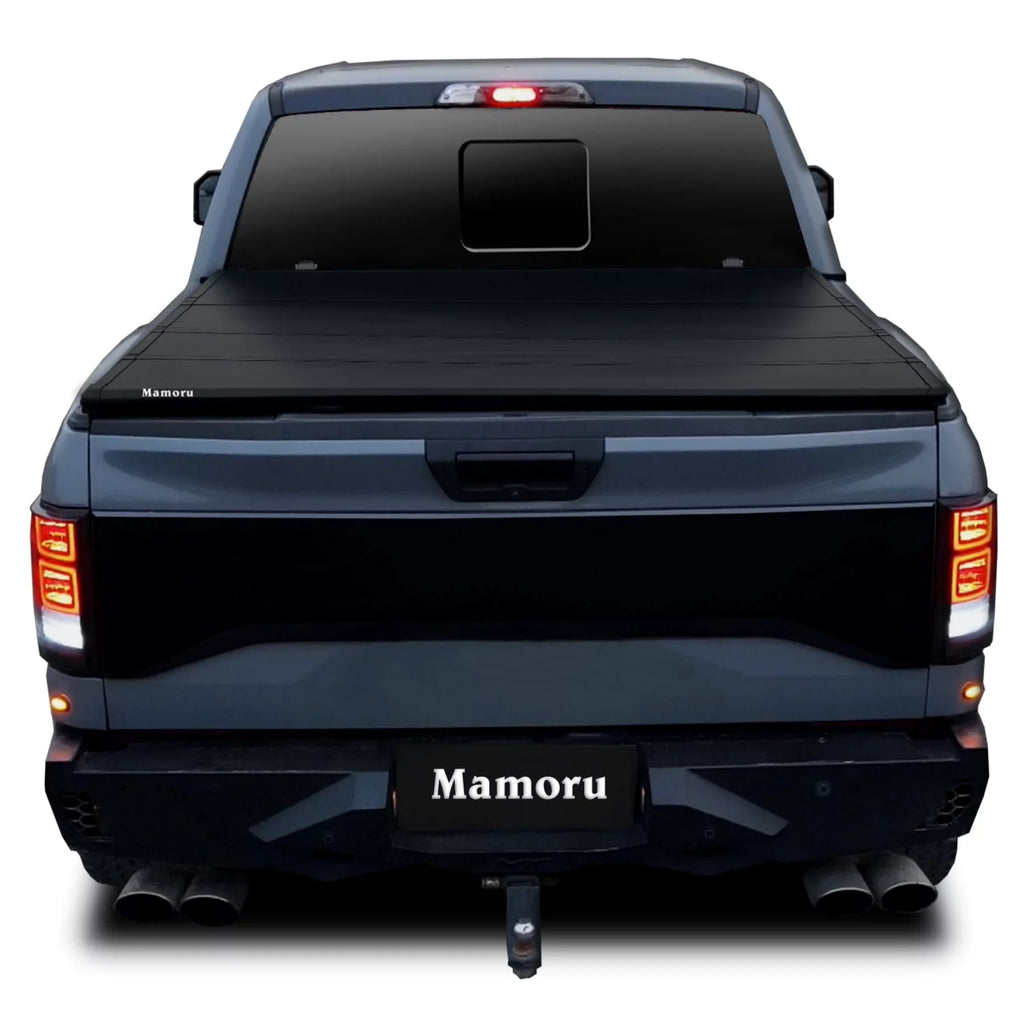 Mamoru Hard FRP Quad-Fold Solid Tonneau Wrap Suitable with 2016 2017 2018 2019 2020 2021 2022 2023 Tacoma 6' / 73.7" Truck Bed Protection | Fit for Deck Rail System