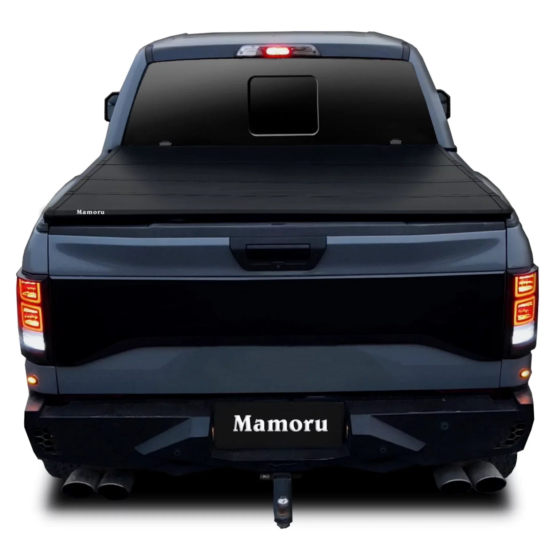 Mamoru Hard FRP Quad-Fold Solid Tonneau Wrap Suitable with 2016 2017 2018 2019 2020 2021 2022 2023 Tacoma 6' / 73.7" Truck Bed Protection | Fit for Deck Rail System