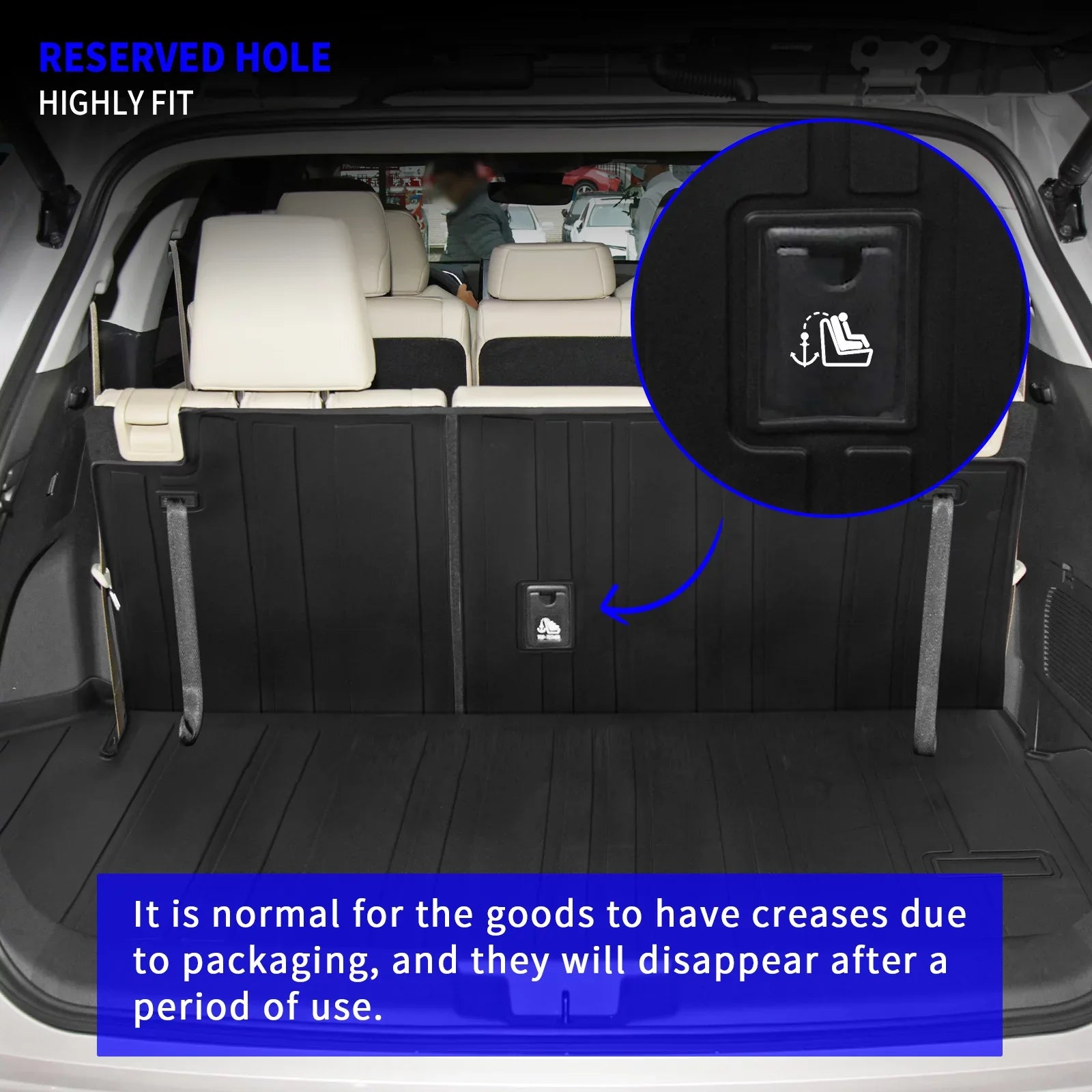 Cargo Mat Fitting with 2020-2024 Toyota Highlander Trunk Mat Cargo Liner TPE Back Seat Wrap Protector 2022 7 Seats Highlander Accessories (2020-2023, Trunk Mat with Backrest Mat)