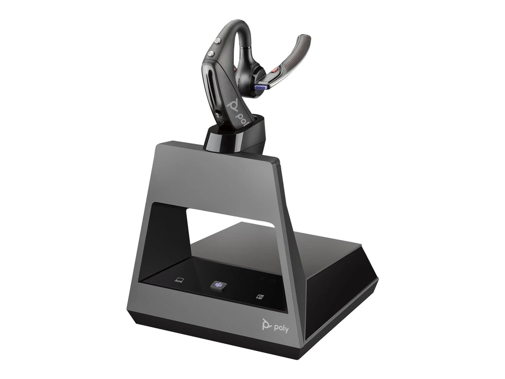 Poly Voyager 5200 USB-A Office Headset TAA - Siri, Google Assistant - Mono - USB Type A, RJ-11 - Wired/Wireless - Bluetooth - 250 ft - 32 Ohm - 100 Hz - 20 kHz - Over-the-ear - Monaural - In-ear - ...