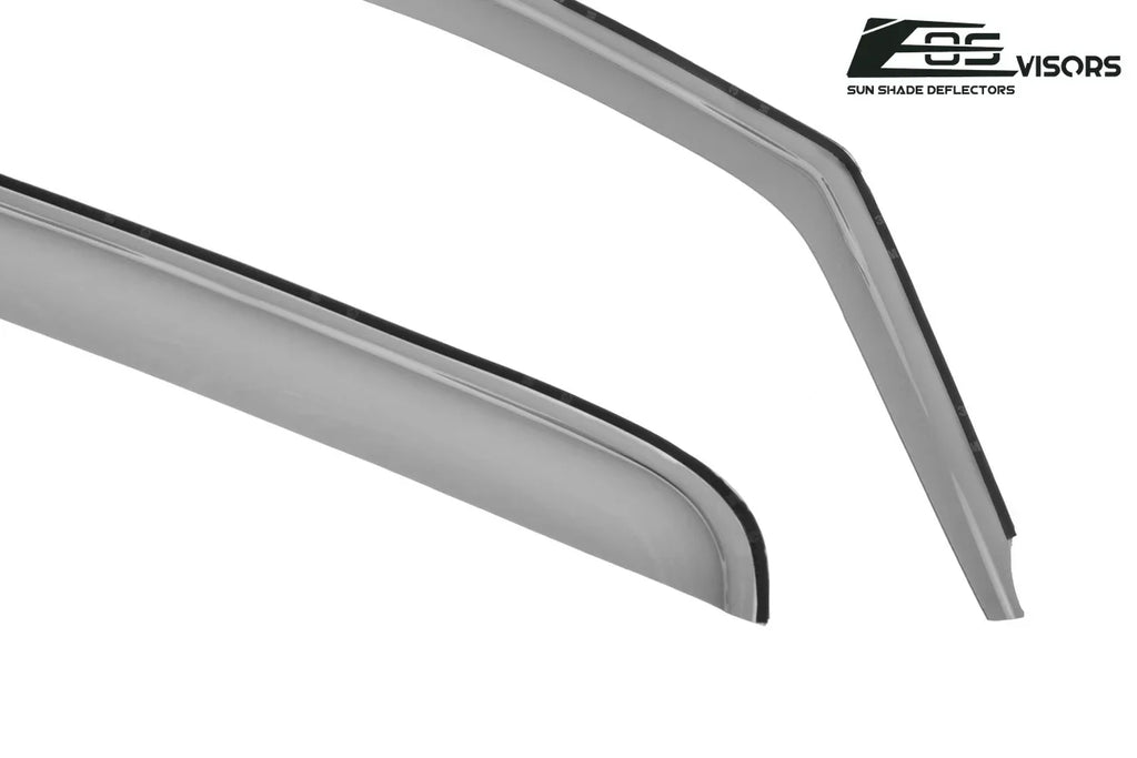 Extreme Online Store Fits ALL 2014-2018 Chevrolet Silverado 1500 Crew Cab Models | EOS Visors IN-CHANNEL Style SMOKE TINTED Side Vents Window Deflectors Rain Guards