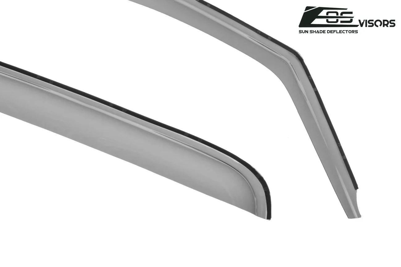 Extreme Online Store Fits ALL 2014-2018 Chevrolet Silverado 1500 Crew Cab Models | EOS Visors IN-CHANNEL Style SMOKE TINTED Side Vents Window Deflectors Rain Guards
