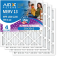 28x30x1 Air Filter MERV 13 Comparable to MPR 1500 - 2200 & FPR 9 Electrostatic Pleated Air Conditioner Filter 4 Pack HVAC AC Premium USA Made 28x30x1 Furnace Filters by AIRX FILTERS WICKED CLEAN AIR.
