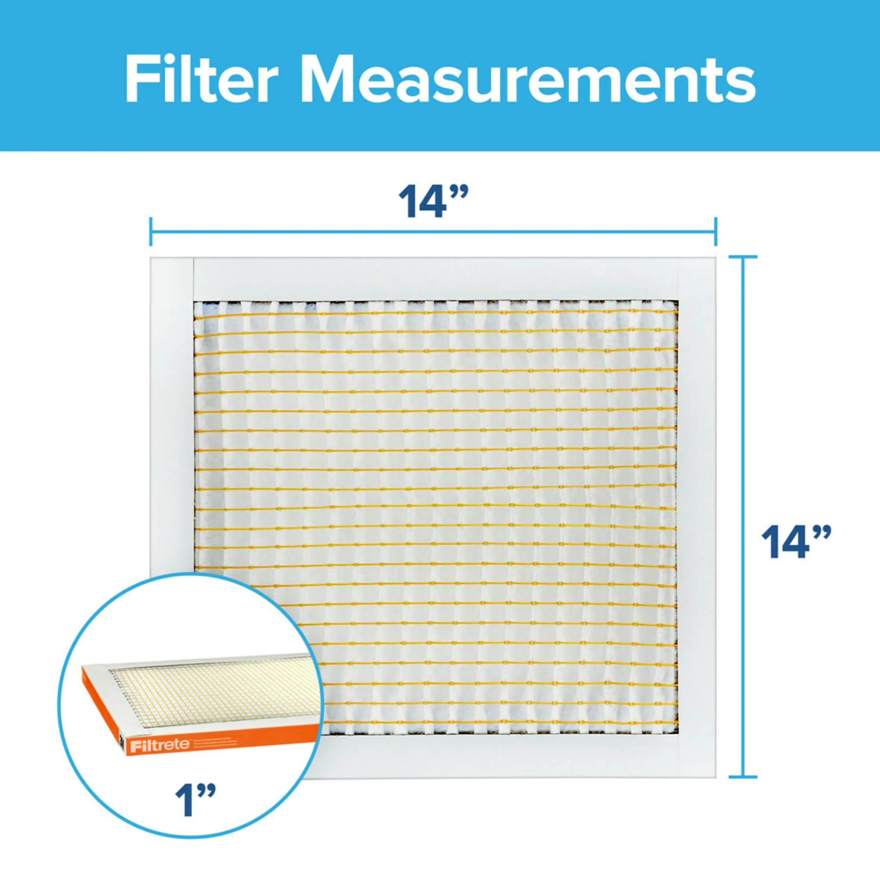 Filtrete 14x14x1 Air Filter, MPR 800 MERV 10, Micro Particle Reduction, 4 Filters