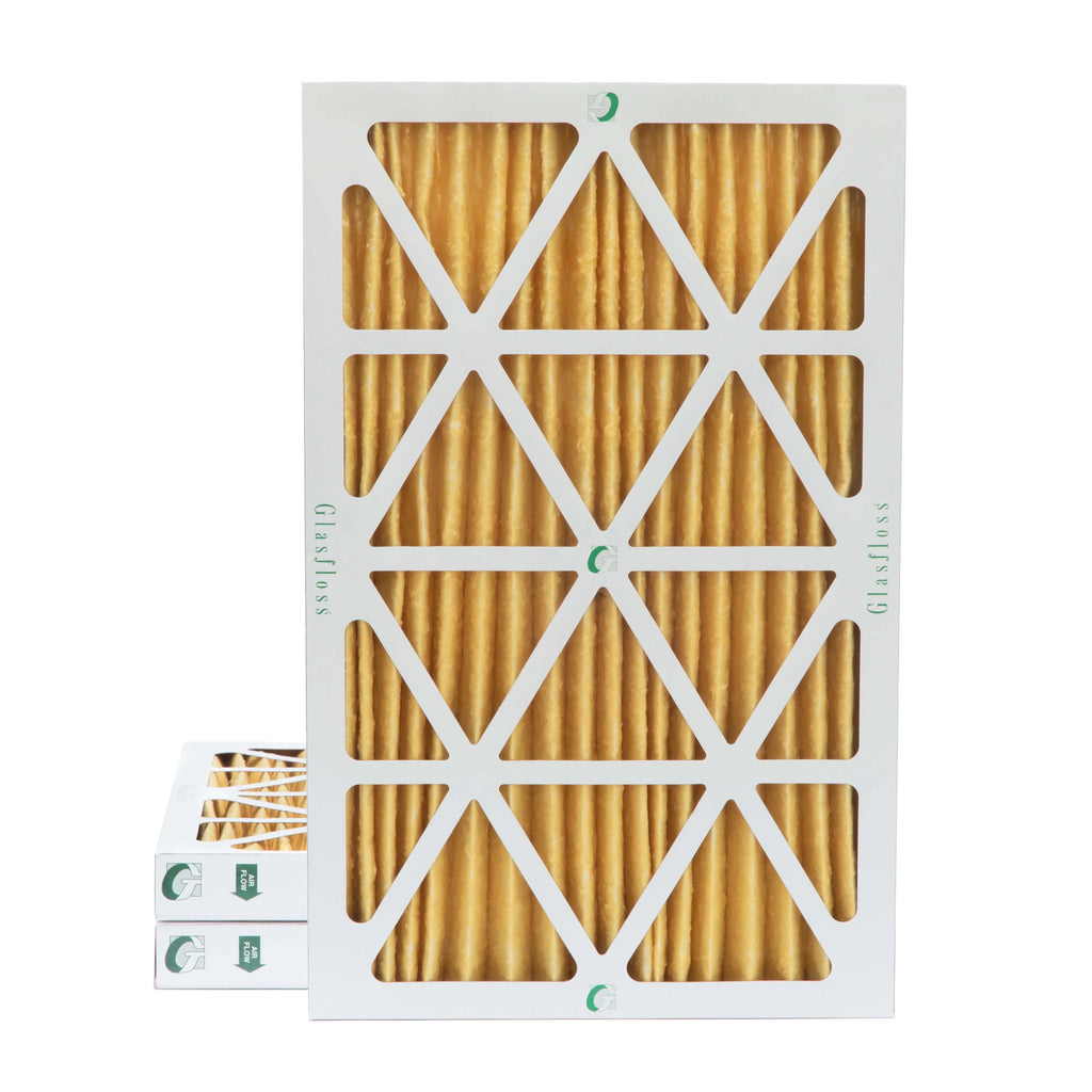 3 Pack of 14x25x2 MERV 11 Pleated 2" Inch Air Filters by Glasfloss. Actual Size: 13-1/2 x 24-1/2 x 1-3/4