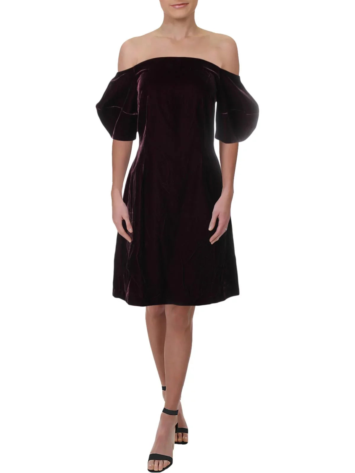 JILL Jill Stuart Womens Off-The-Shoulder Vevlet Party Dress