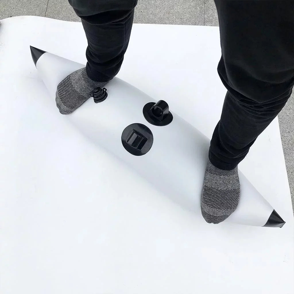 Premium PVC Kayak Canoe Fishing Standing Beginners Inflatable Outrigger / Stabilizer Water Buoyant Float Gear Equipment White
