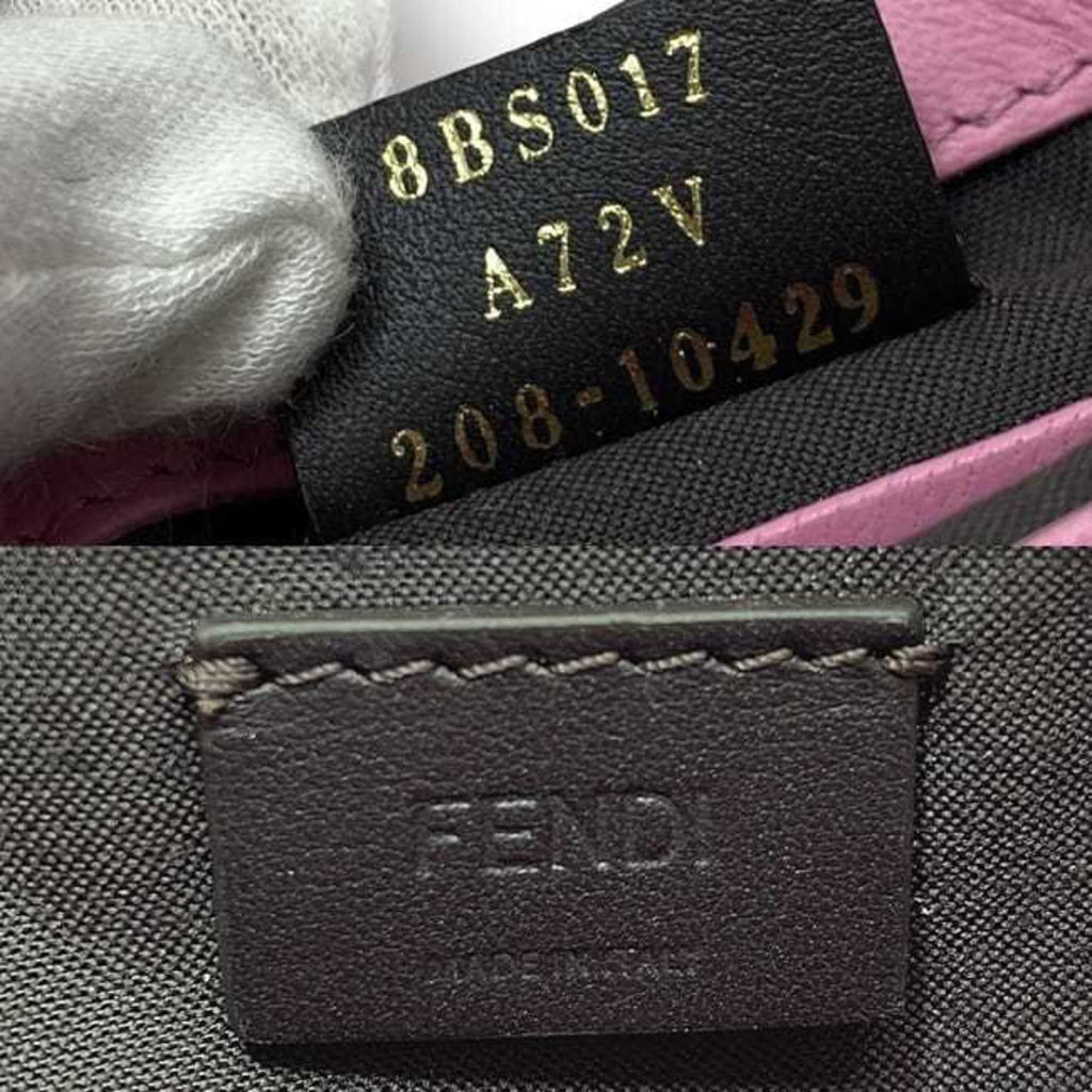 Pre-Owned Fendi Baguette Small Pink Gold 8BS017 Leather GP FENDI Shoulder Bag FF Embossed Ladies Chain (Like New)