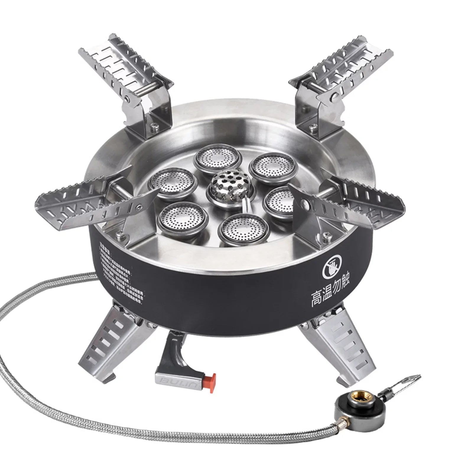 Windproof Seven core Gas Stove, 18000W High Camping Stove, Foldable Backpacking Stove, Fishing Hiking Traveling