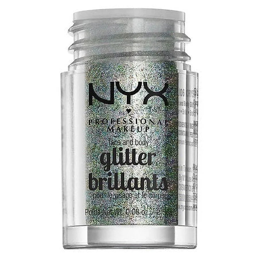 NYX Professional Makeup Face & Body Glitter, Crystal 0.08 oz Pack of 2