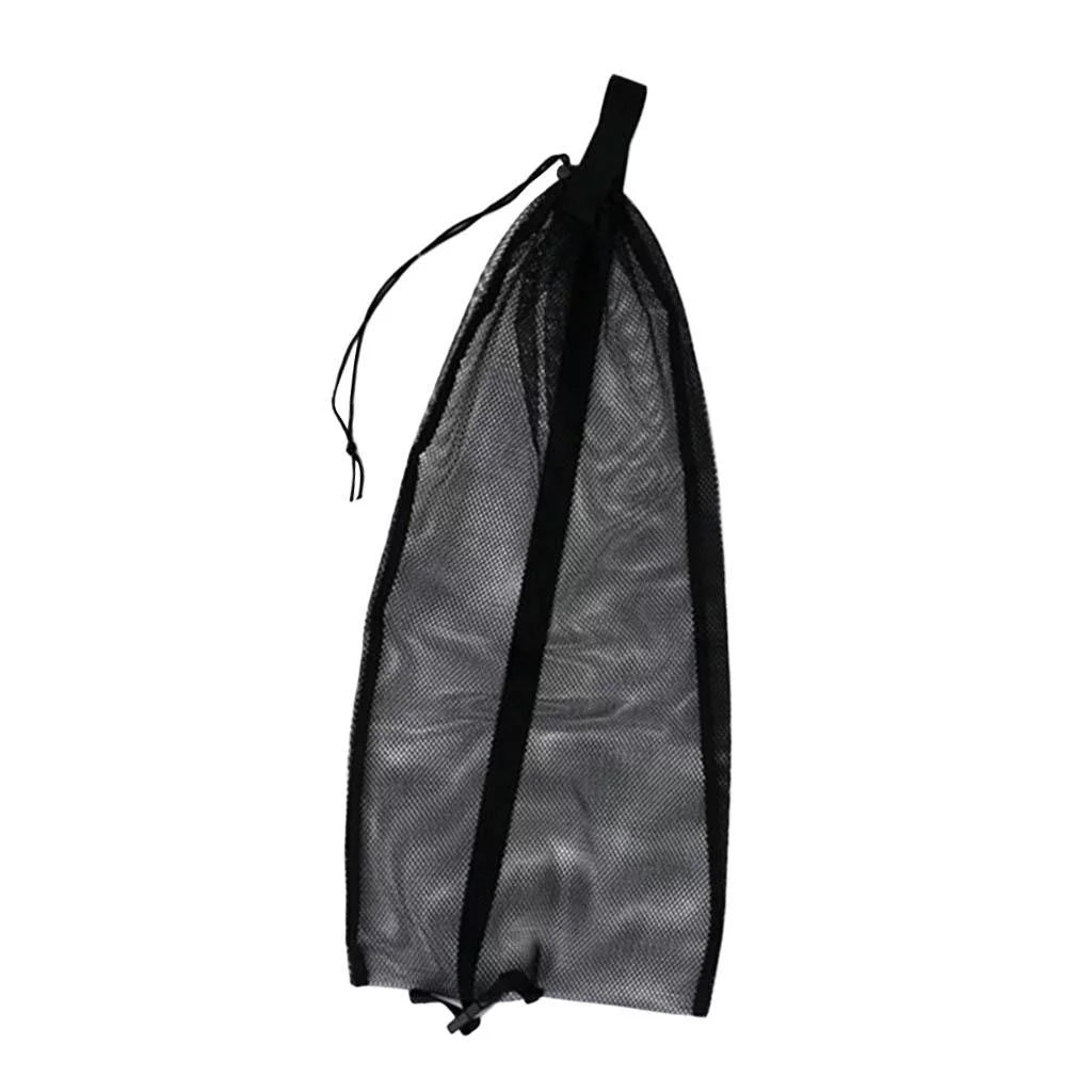 5xDrawstring Mesh Bag Shoulder Strap for Scuba Diving Snorkel Equipment Black