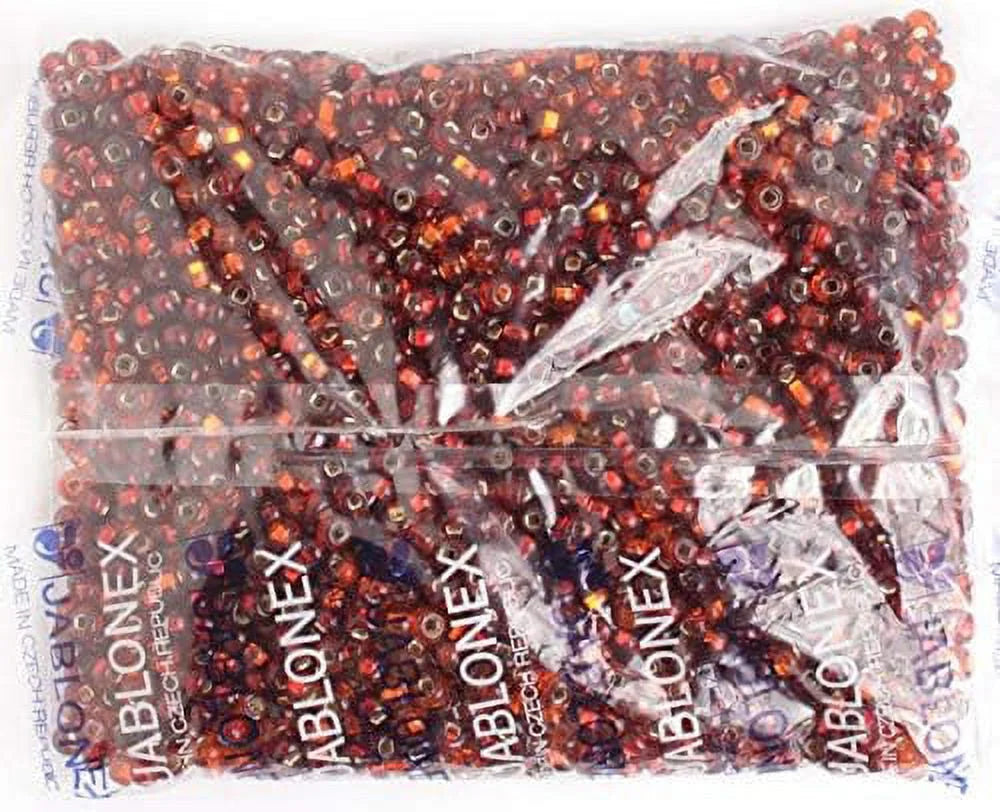John Bead Czech Pony Beads 2/0 Silver Lined Red Mix Bead for Jewelry Making Crafts, 500g