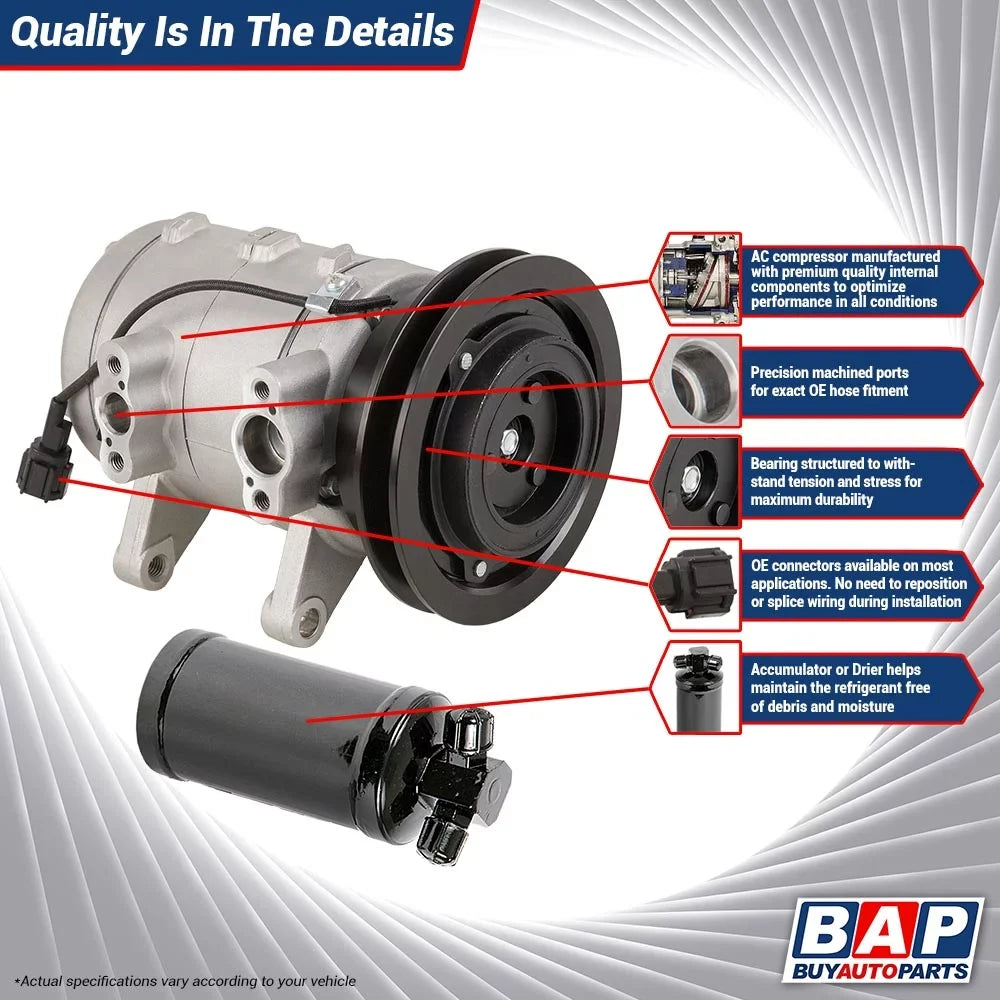 For Ford Ranger 1992 1993 AC Compressor w/ A/C Drier - Buyautoparts