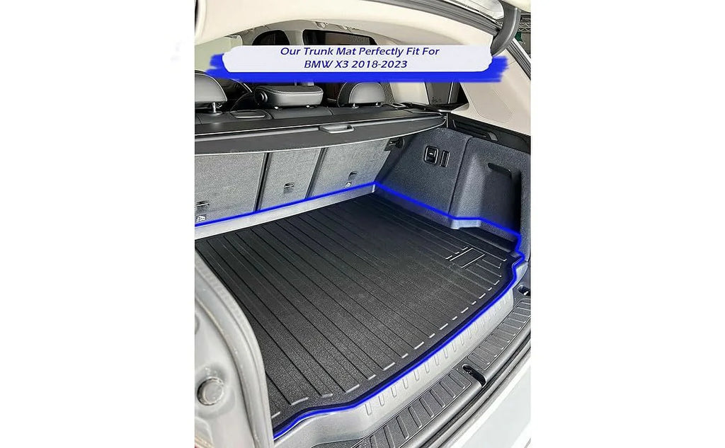 EACCESSORIES EA Cargo Liner – Trunk Mat for BMW X3 2018-2024 – Durable Trunk Mats for Cars with Raised Lip – Non-Slip Car Trunk Mat Rubber – Easy to Install – Laser Pre-Cut Design