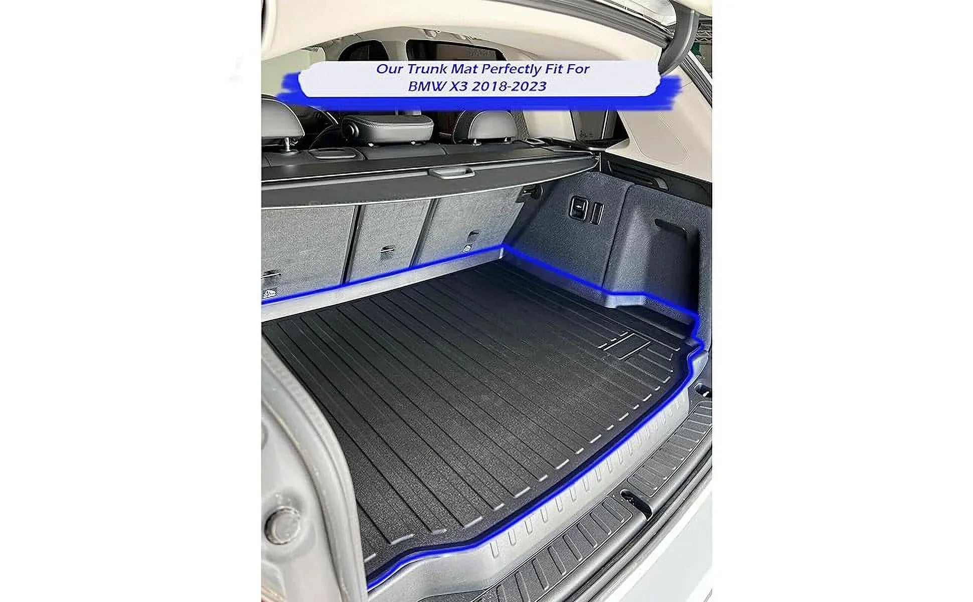 EACCESSORIES EA Cargo Liner – Trunk Mat for BMW X3 2018-2024 – Durable Trunk Mats for Cars with Raised Lip – Non-Slip Car Trunk Mat Rubber – Easy to Install – Laser Pre-Cut Design