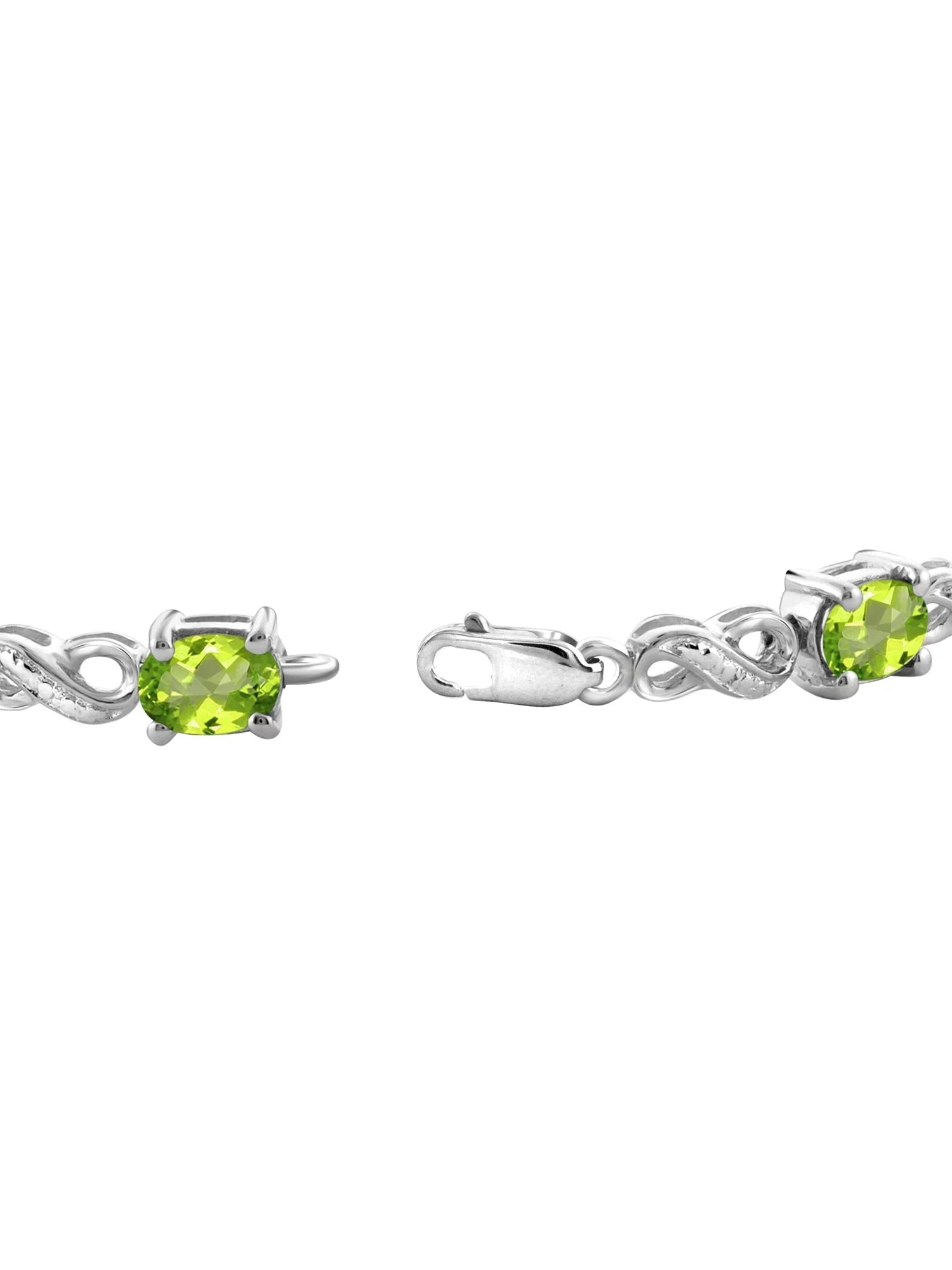 JewelersClub 6 1/4 Carat T.G.W. Peridot And White Diamond Accent Sterling Silver Bracelet