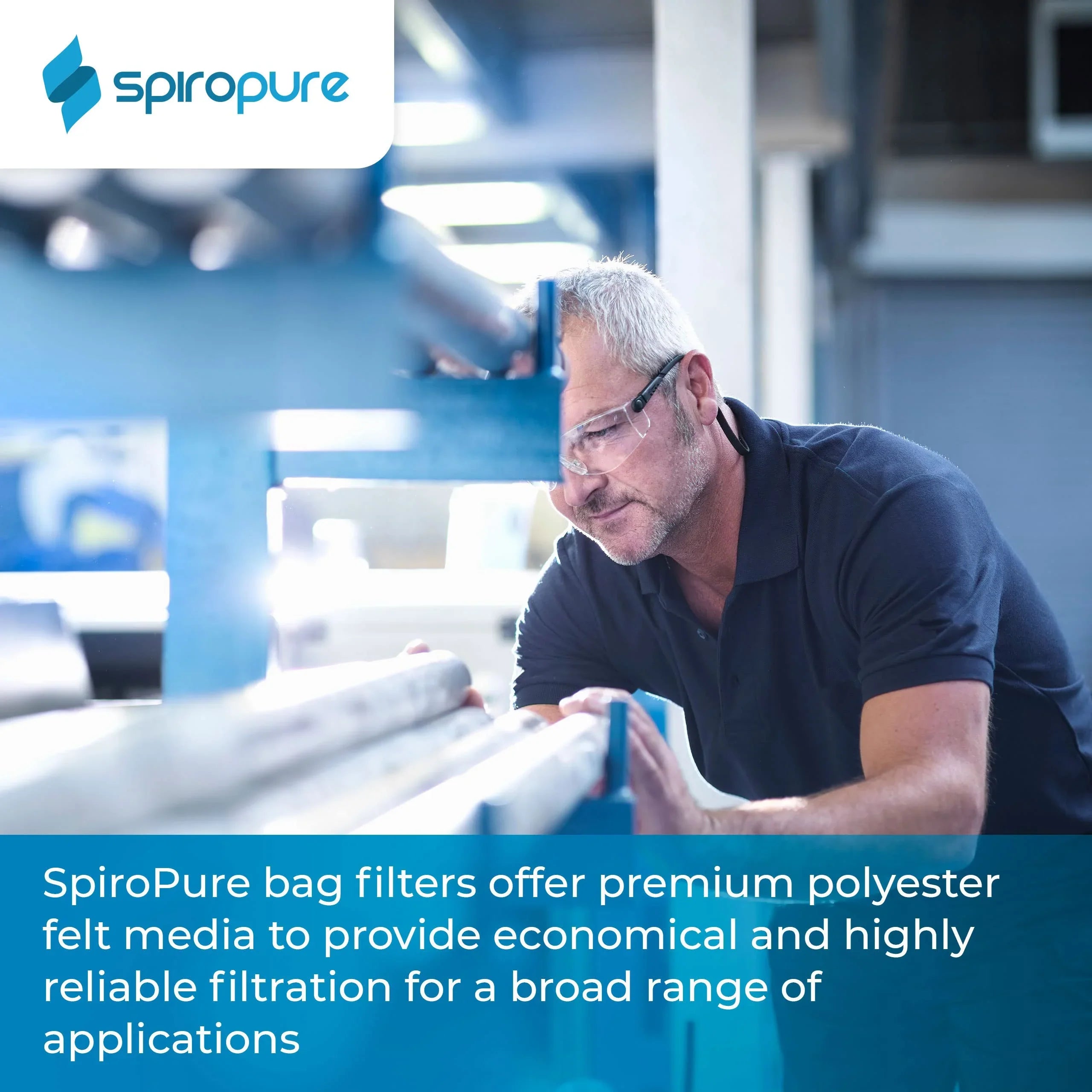 SpiroPure SP-BE-1-200 200 Micron #1 (7" x 17") Polyester Felt Liquid Bag Filter (Case of 40)