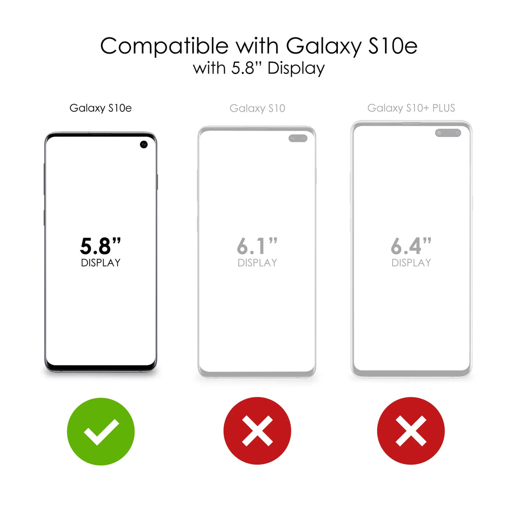 DistinctInk Clear Shockproof Hybrid Case for Samsung Galaxy S10e (5.8" Screen) - TPU Bumper, Acrylic Back, Tempered Glass Screen Protector - Matthew 9:29 - Because of Your Faith, It Will Happen