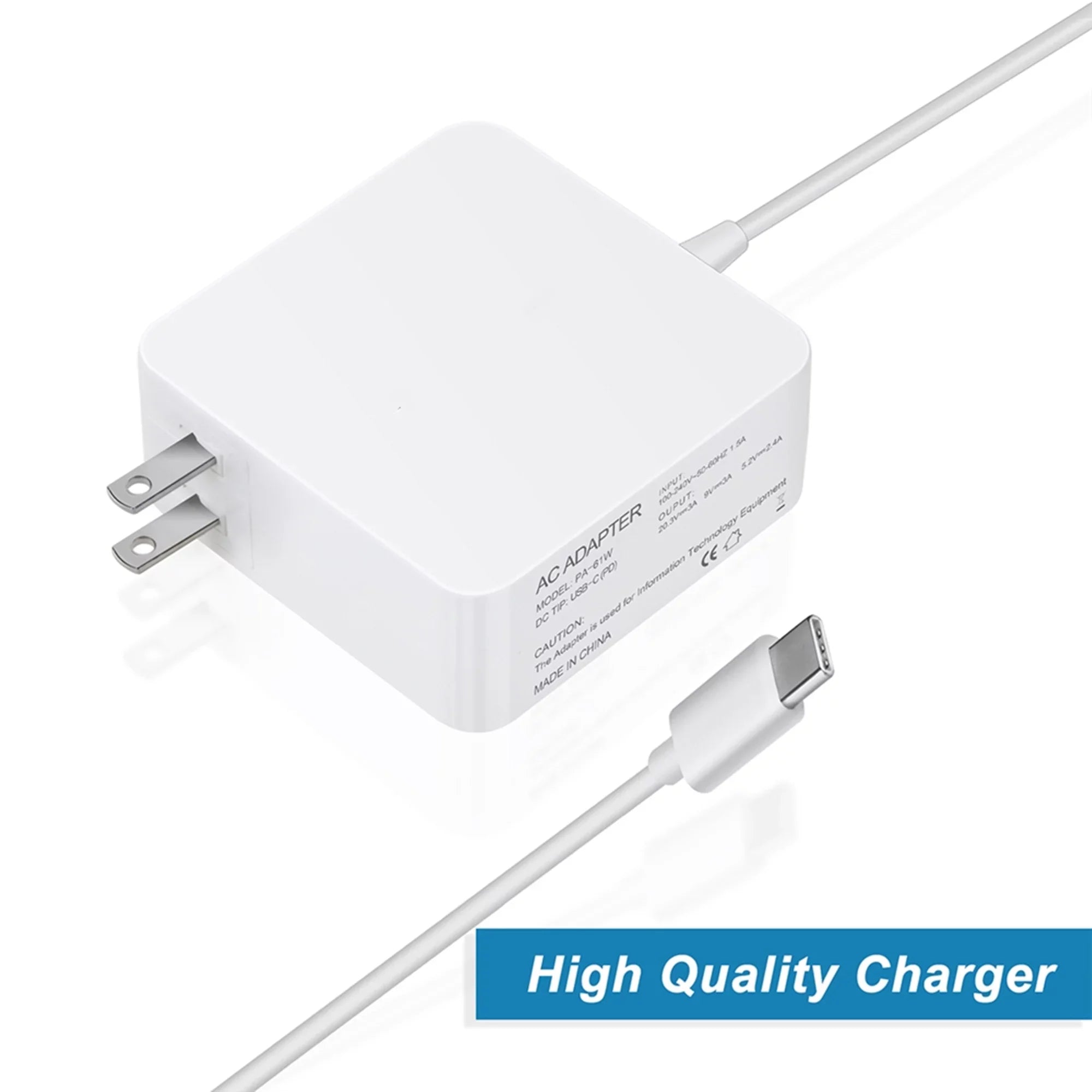 KONKIN BOO Fitting White 65W Type-C AC Adapter Charger Replacement for Lenovo 300e Chromebook 2nd Gen MTK Type 81QC