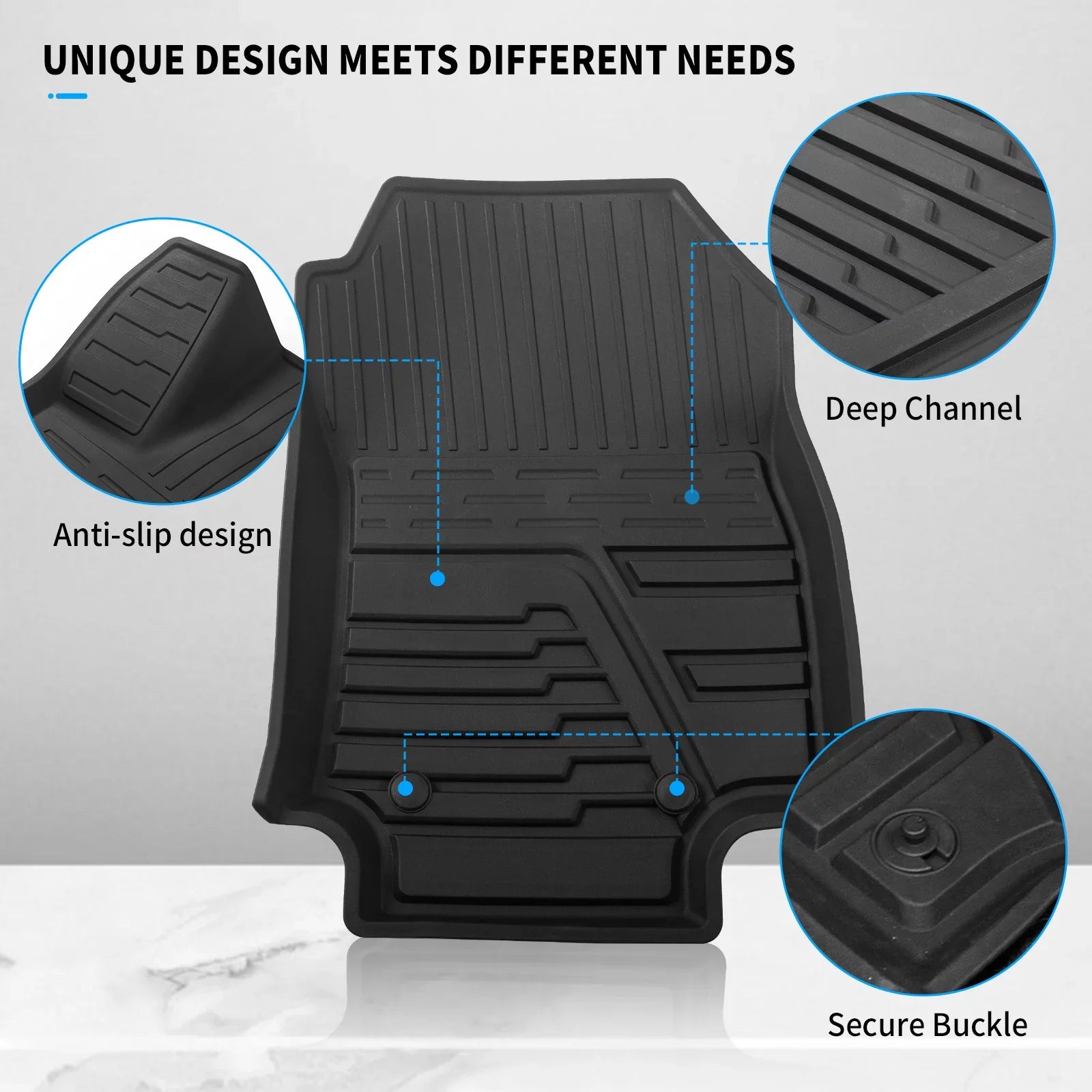 Fit 2019 2020 2021 2022 2023 Toyota Rav4 Floor Mats TPE Cargo Liner All Environment Rear Trunk Mat for Toyota Rav4 Accessories (Backrest Mats+Cargo Liner+Floor Mats)