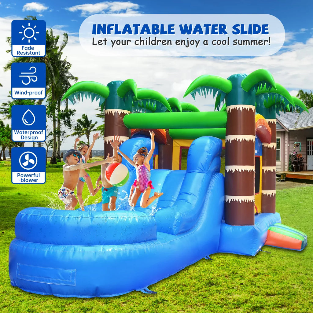 GOOSH 12 ft x 22 ft Inflatable Bounce House with Water Slide and Air Blower, Commercial Bounce House Water Slide for Backyard Outdoor Fun, Inflatable Water Slide Bounce House with Fun Bouncy Area