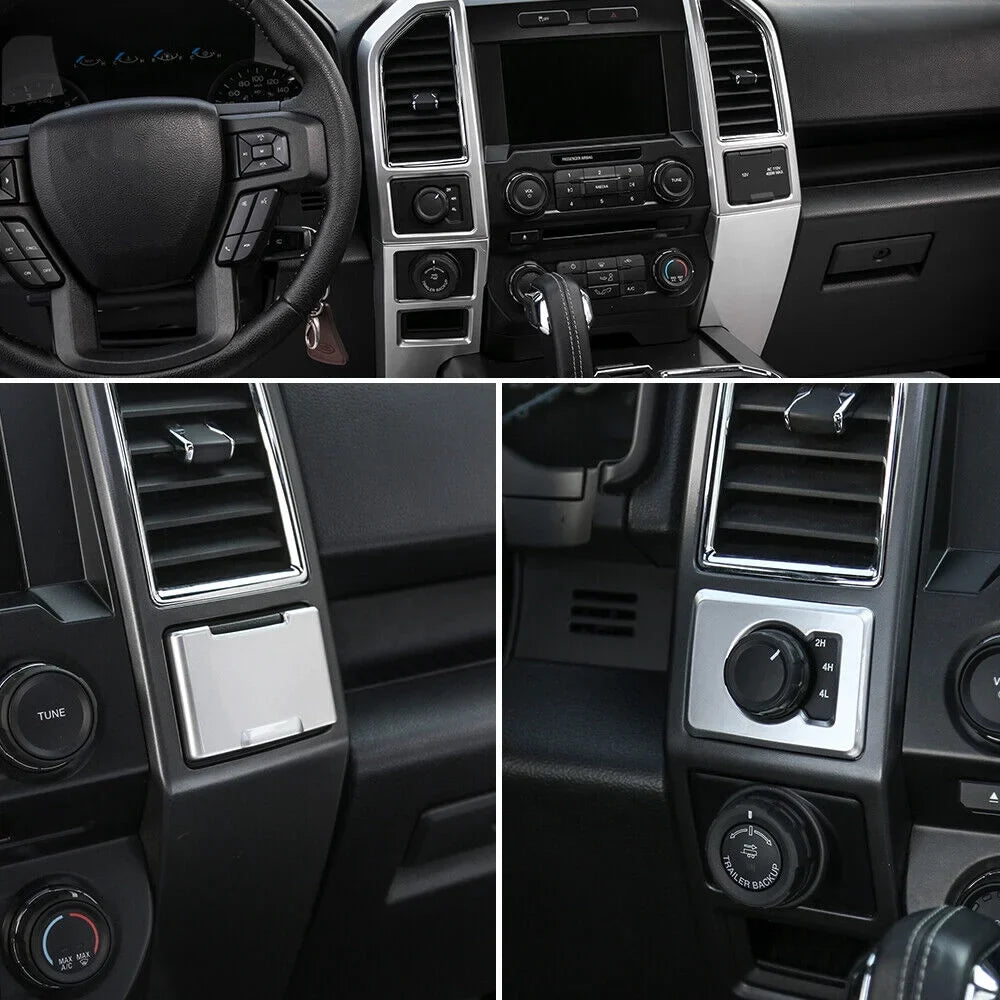 Teledu Silver Center Console Control Panel Trim Frame Accessories F150