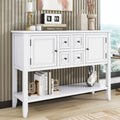 TREXM Cambridge Series Ample Storage Vintage Console Table with Four Small Drawers and Bottom Shelf for Living Rooms Entrances and Kitchens (Light Navy OLD SKU WF190263AAH)