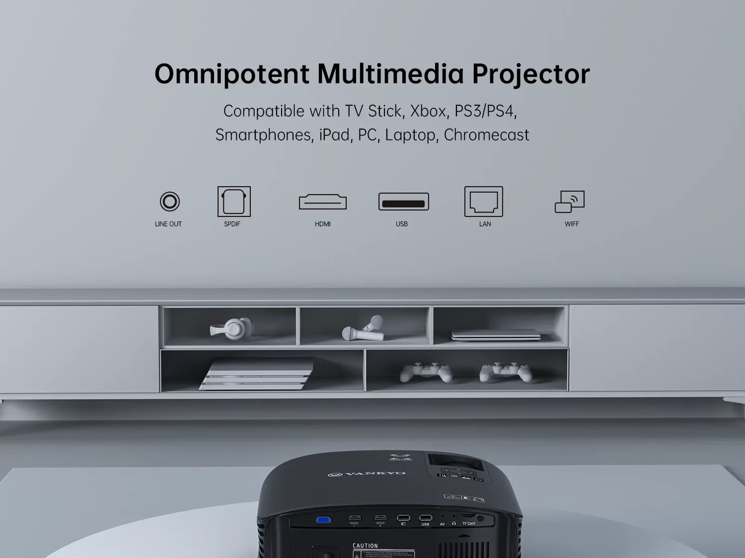 VANKYO Leisure 510W HD Projector, Portable Movie, Wireless connection Projector, with Built-in Office Software