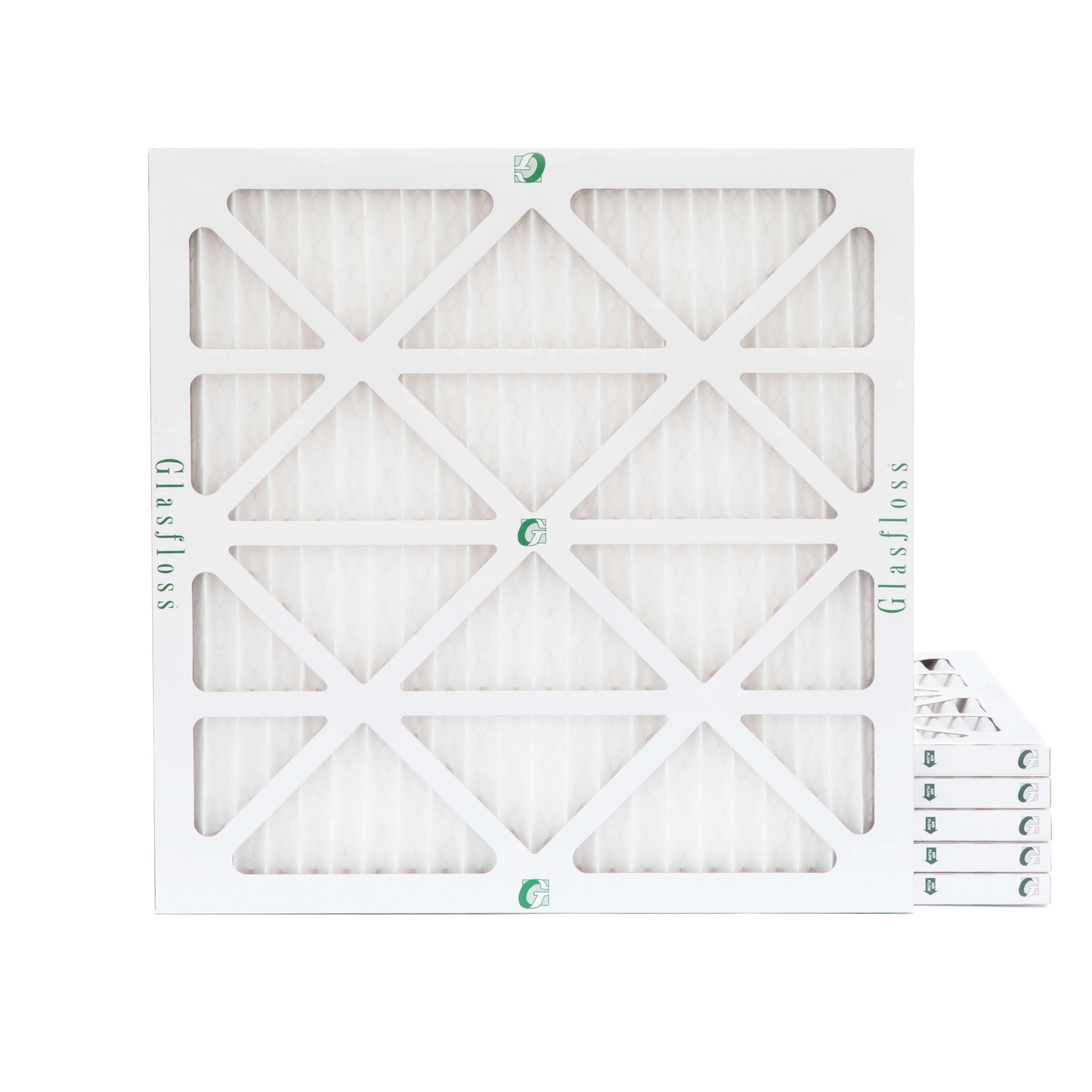 6 Pack of 12x12x1 MERV 10 Pleated Air Filters by Glasfloss. Actual Size: 11-1/2 x 11-1/2 x 7/8
