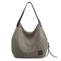MIXFEER Women Canvas Shoulder Bag Handbag Multi-pockets Vintage Totes Hobo Bags