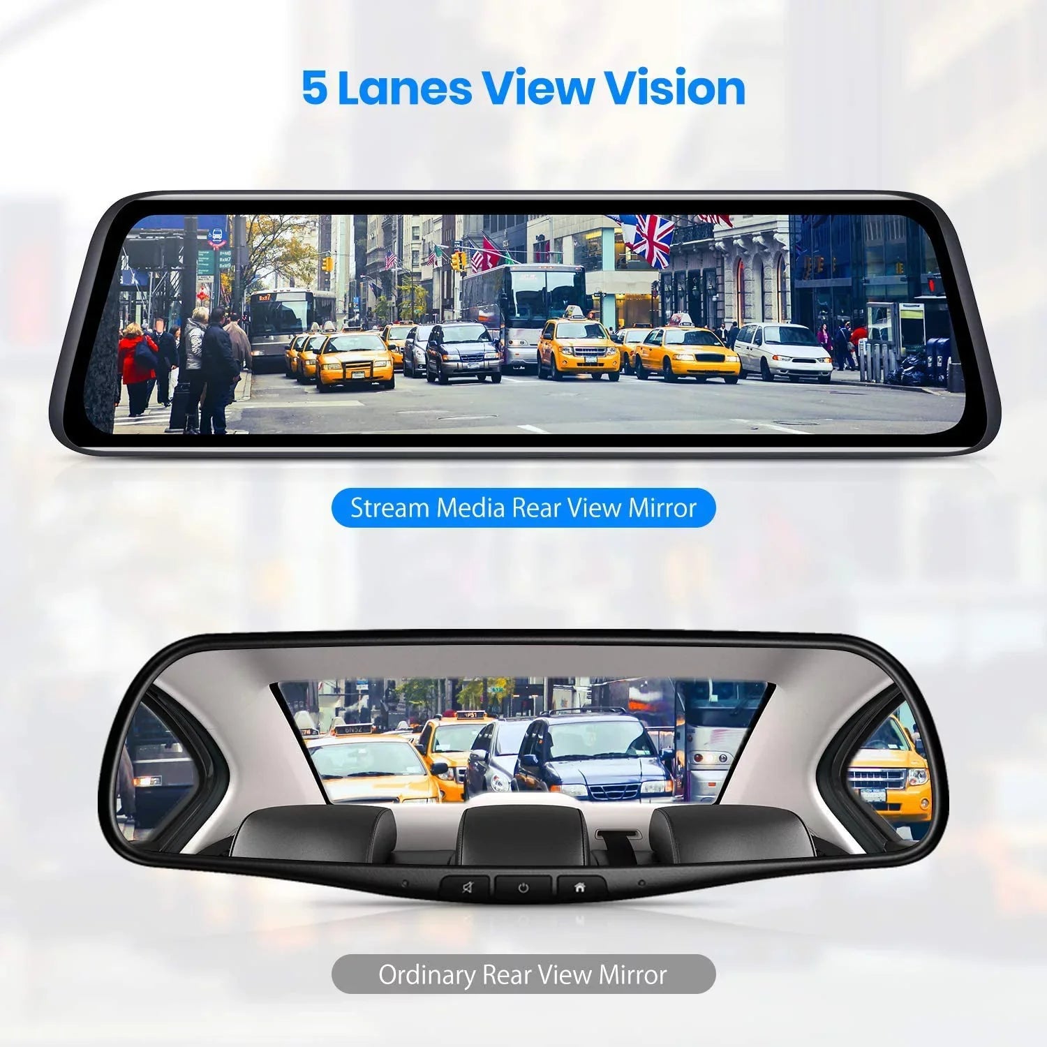 Auto-Vox Rear View Mirror 9.35'' Monitor Camera OEM Look Touch Screen Mirror Dash Cam, Dual Camera 1080P Super Night Vision Car Backup Camera(V5 PRO)
