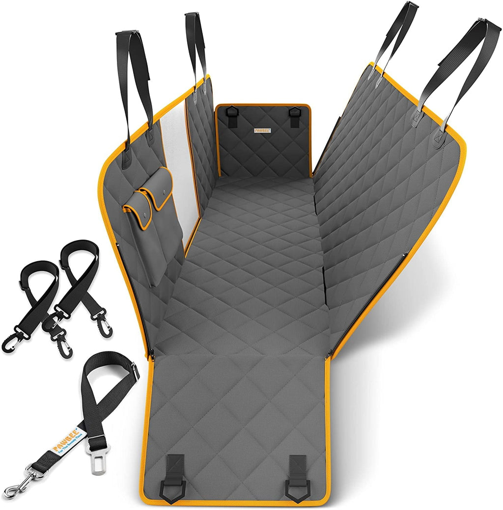 PAWBEE Dog Car Seat Protection – Nonslip & Scratchproof Dog Seat Wrap for Cars – Waterproof Car Seat Protection for Dogs with Bonus Car Seat Belt – SUV, Trucks & Car Hammock for Dogs with Front Mesh Window